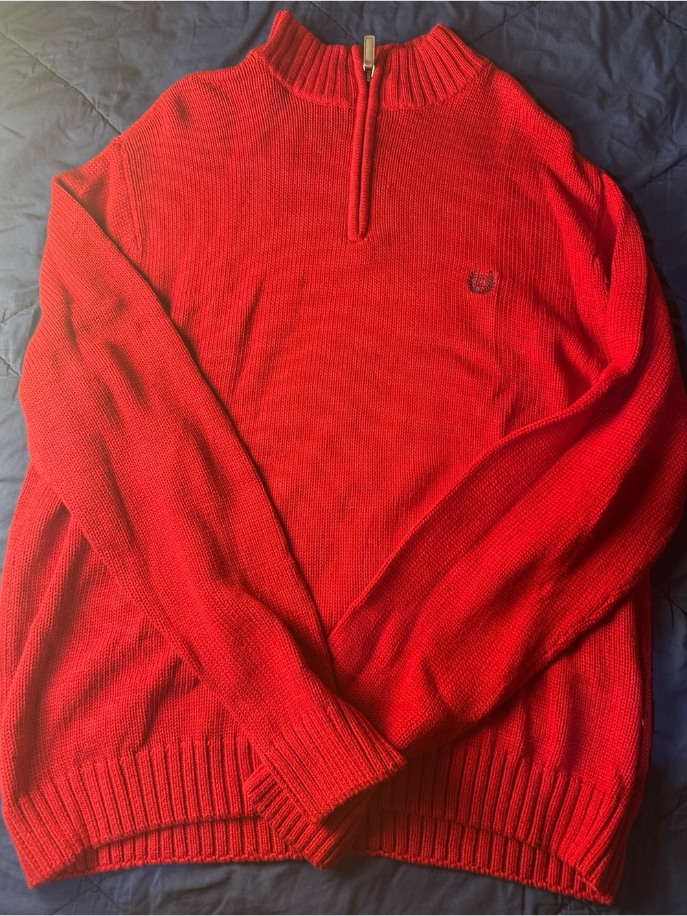 Chaps Men's Red Half-Zip Knit Sweater